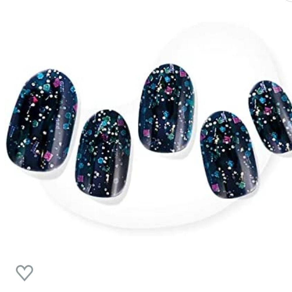 Yuletide Magic Glaze Semi-Cured Gel Dashing Diva Nails Black Glitter Holiday